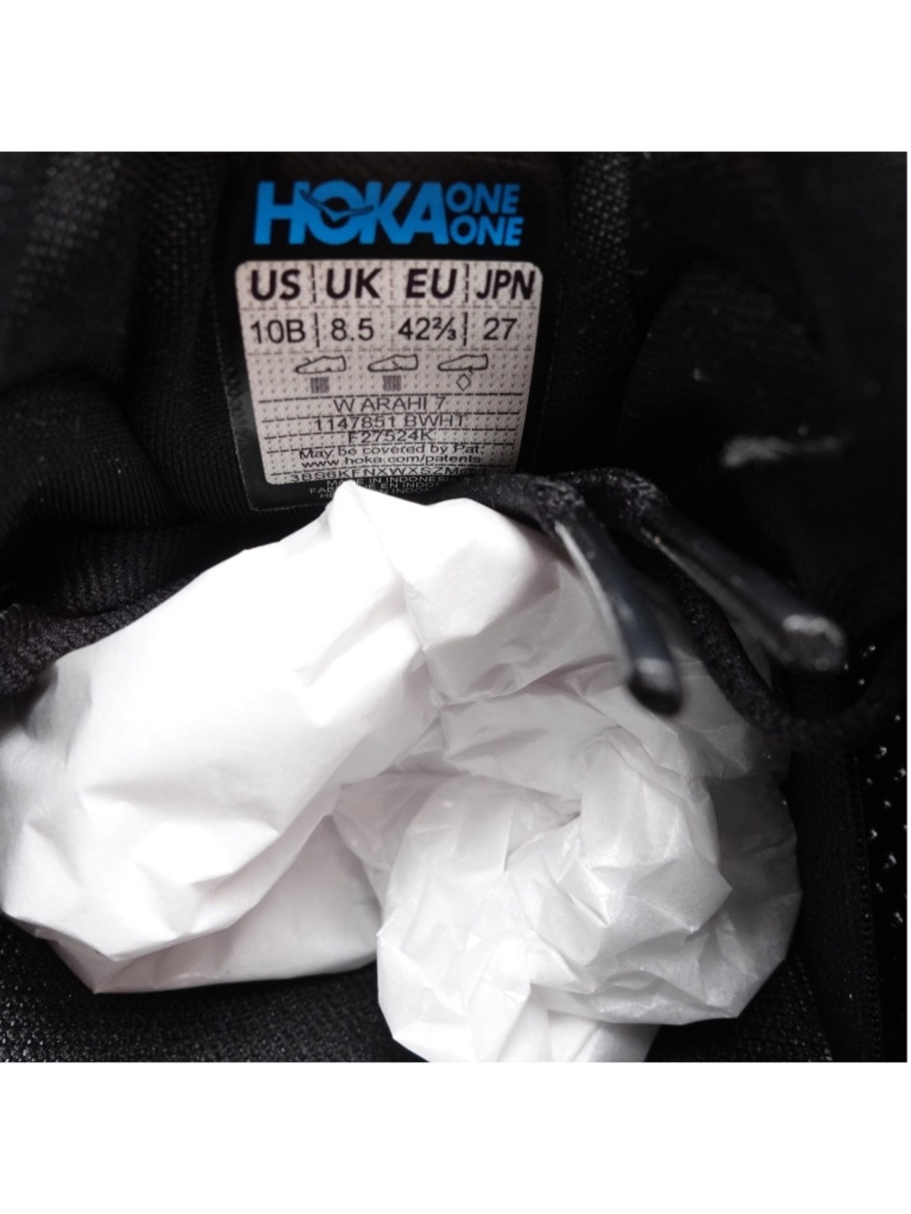 HOKA Arahi 7 Running Shoes 1147851/BWHT Black/White - Picture 2 of 11